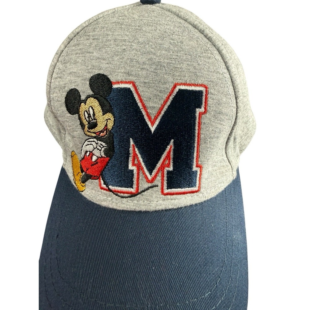DISNEY Mickey Minnie Mouse Hat Lot 2 Caps Snapback Adjustable Gray Red Blue OSFM - Picture 3 of 7